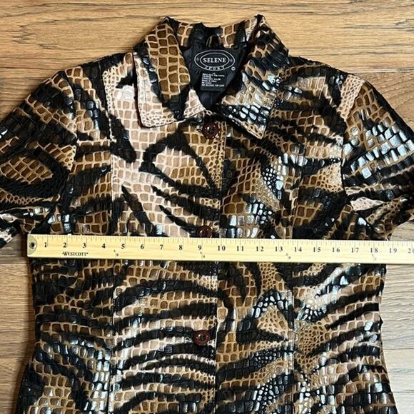 Vintage Women’s Selene Sport Animal‎ Print Coat Button Front Size Medium - Picture 3 of 8
